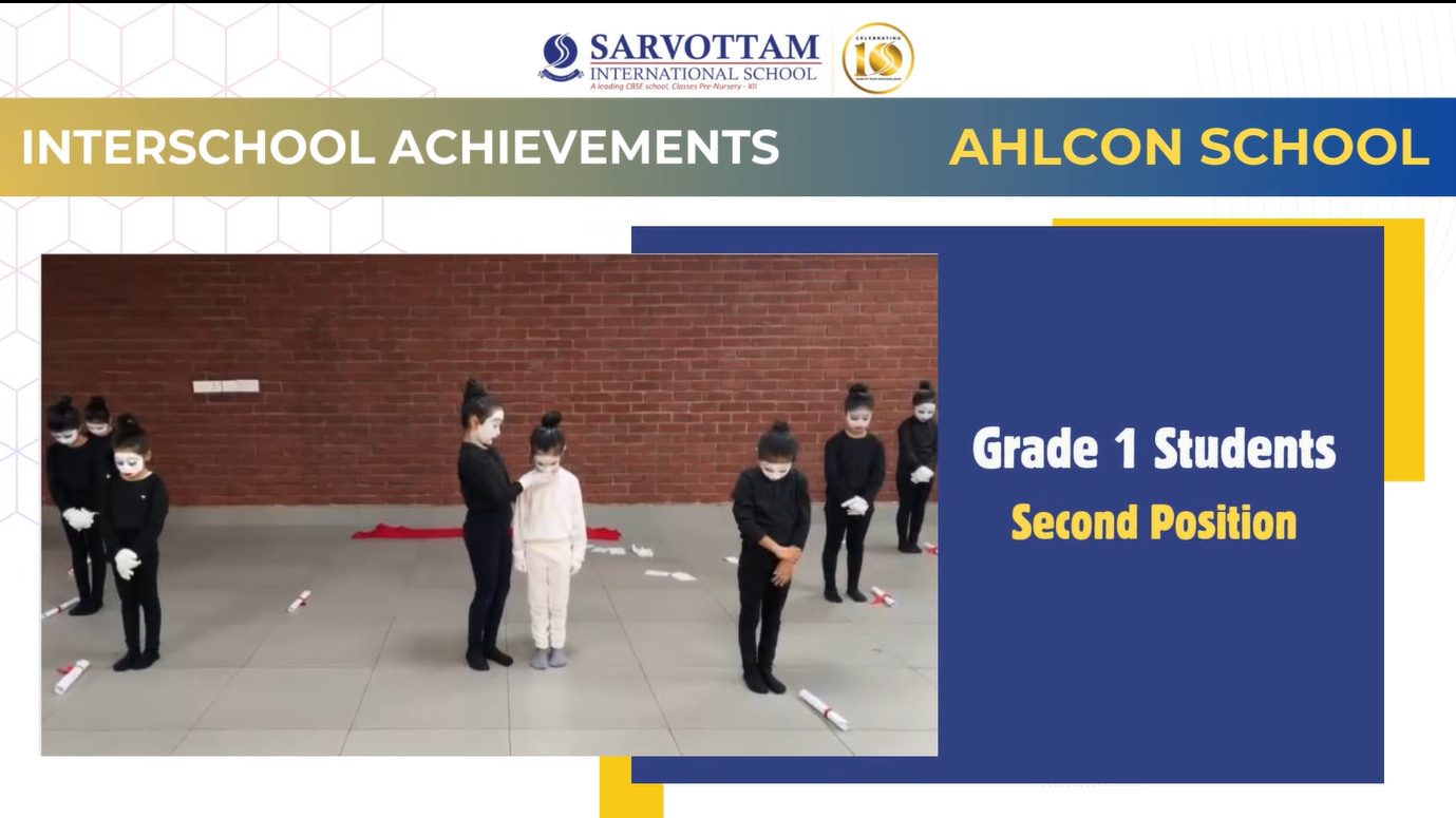 GRADE I STUDENTS HAVE SECURED SECOND POSITION IN AN INTERSCHOOL COMPETITION ORGANIZED BY AHLCON SCHOOL